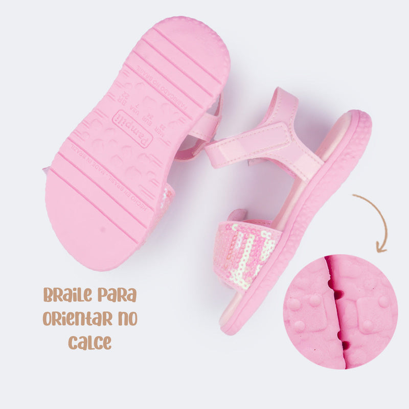 Sandália Infantil Pampili Bia Cauda de Sereia Rosa