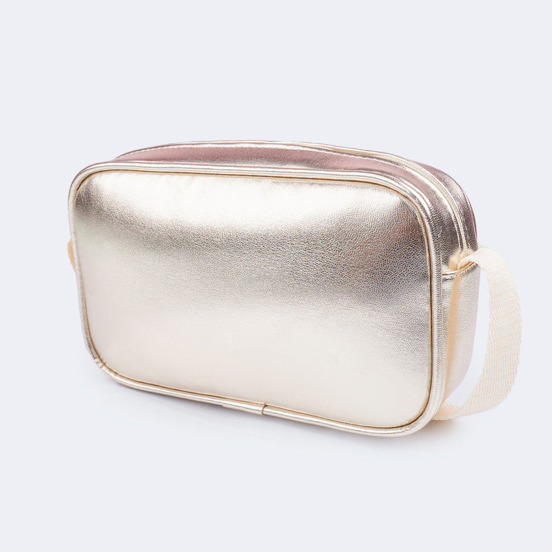 Bolsa Infantil Tiracolo Pampili com Miçangas Dourada