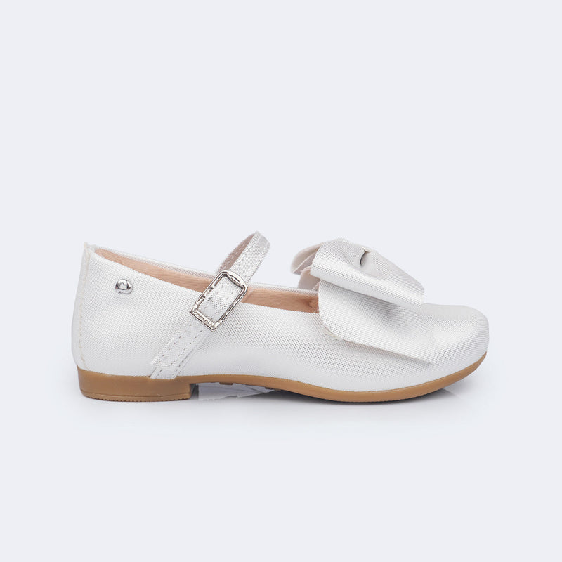 Sapato Infantil Pampili Angel Laço Boneca Prata