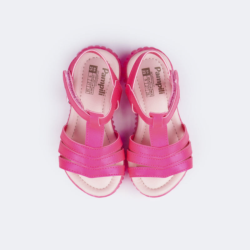 Sandália Infantil Feminina Candy Tiras Pink