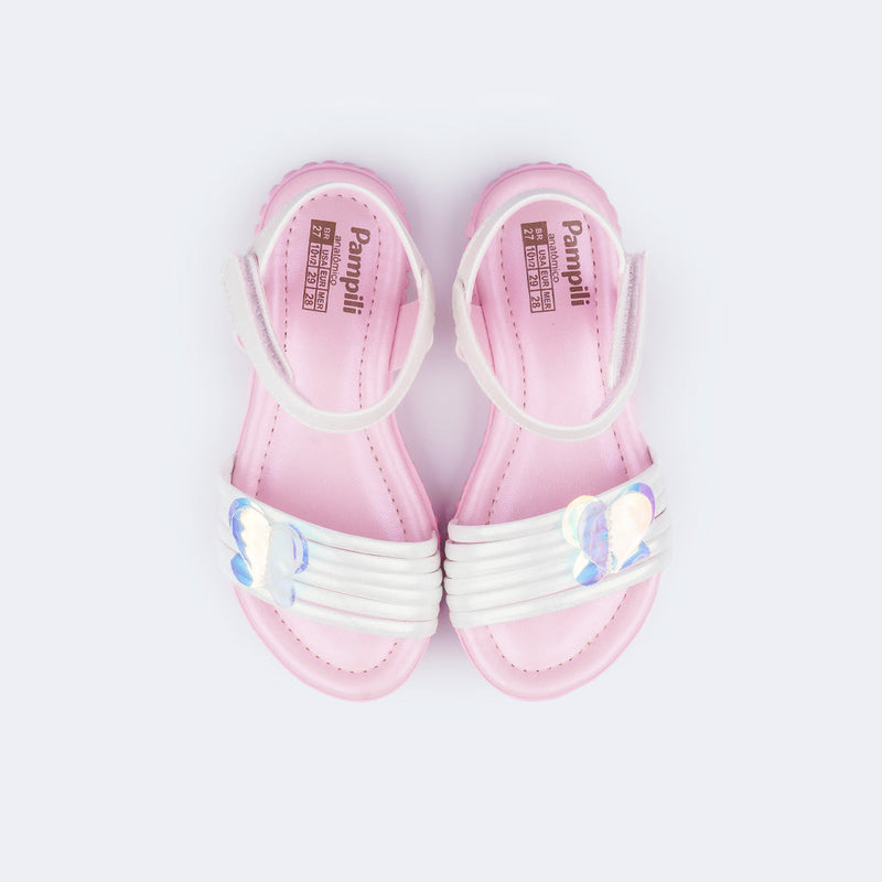 Sandália Papete Infantil Pampili Candy Branca