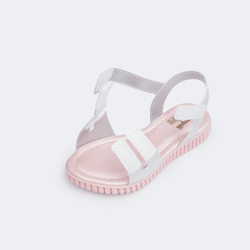 Sandália Infantil Feminina Candy com Paetê Prata