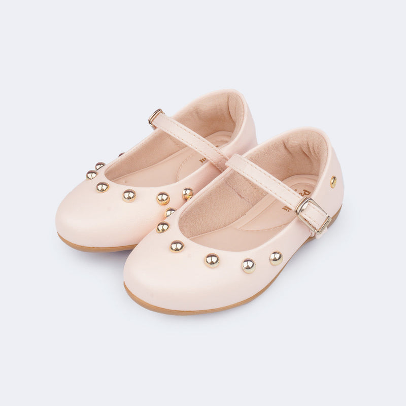 Sapato Infantil Pampili Bailarina Esferas Nude