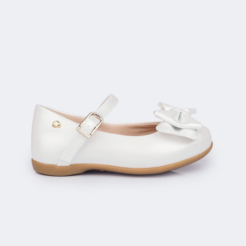 Sapato Infantil Pampili Bailarina com Pingente Branco