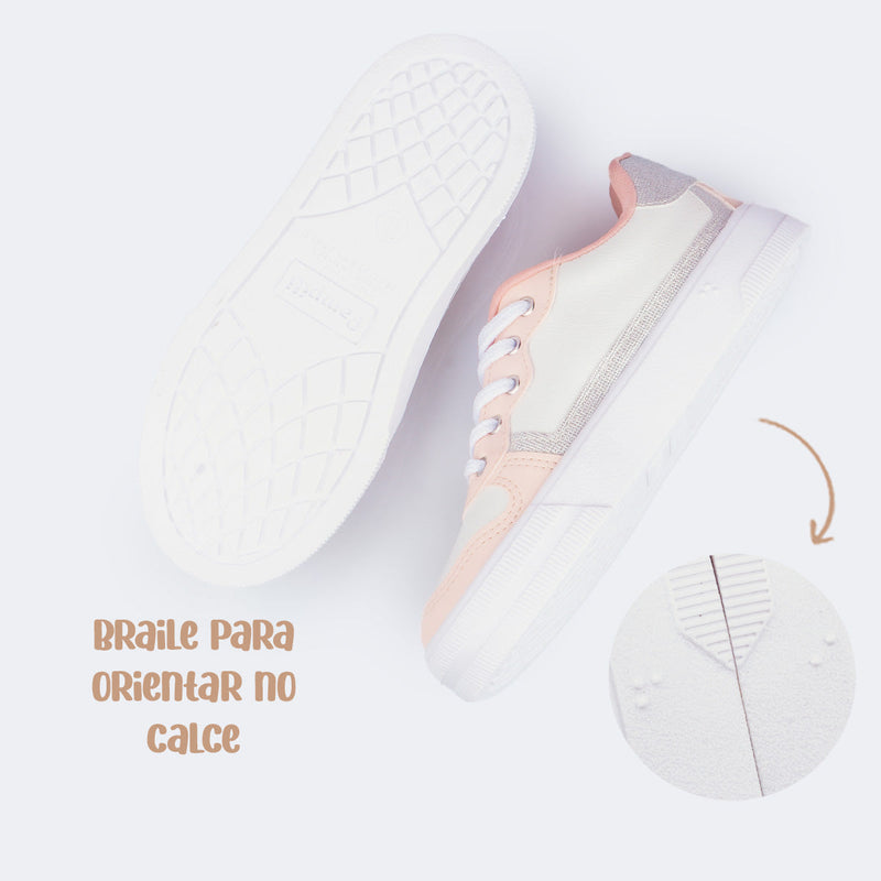 Tênis Infantil Feminino XT 25 com Chaveiro Branco Cream