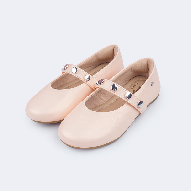 Sapatilha Infantil Pampili Vanilla Verniz Nude Cream