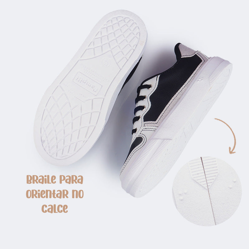 Tênis Infantil Feminino XT 25 com Chaveiro Prata Preto