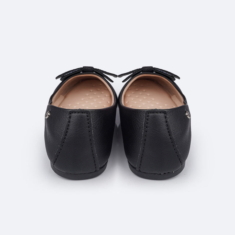 Sapatilha Infantil Pampili Super Fofura Laço Glitter e Strass Preta