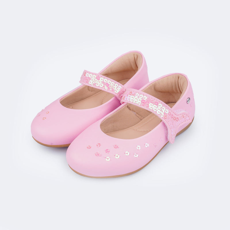 Sapatilha Infantil Pampili Bailarina com Cauda de Sereia Rosa