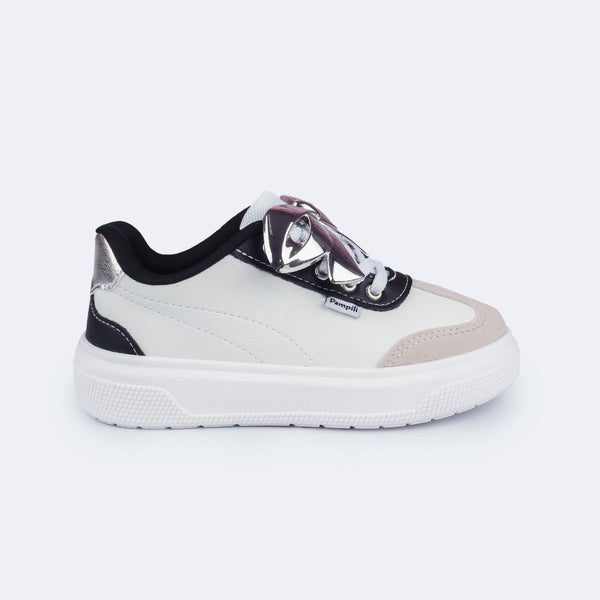 Tênis Infantil Feminino XP 24 Laço Cromado Preto