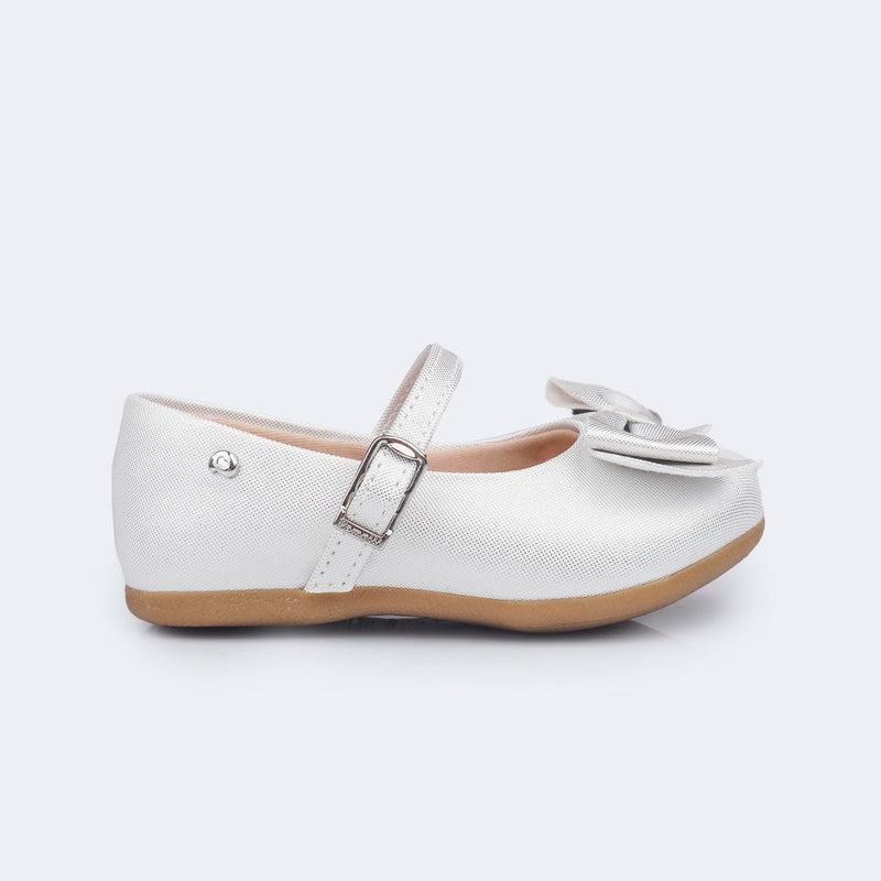 Sapato Infantil Pampili Angel Laço Prata