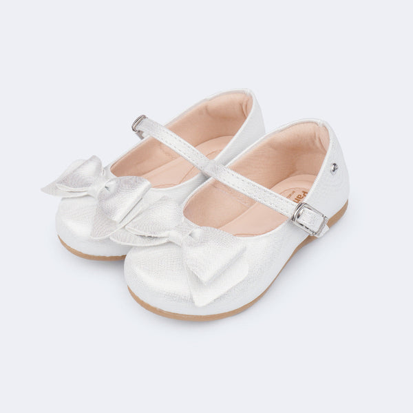 Sapato Infantil Pampili Angel Laço Prata