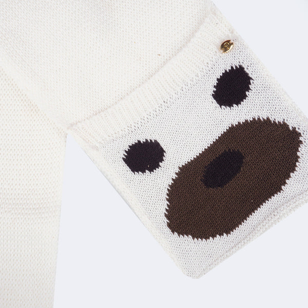 Cachecol Infantil Feminino Ursinho Off White