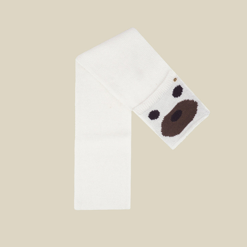 Cachecol Infantil Feminino Ursinho Off White