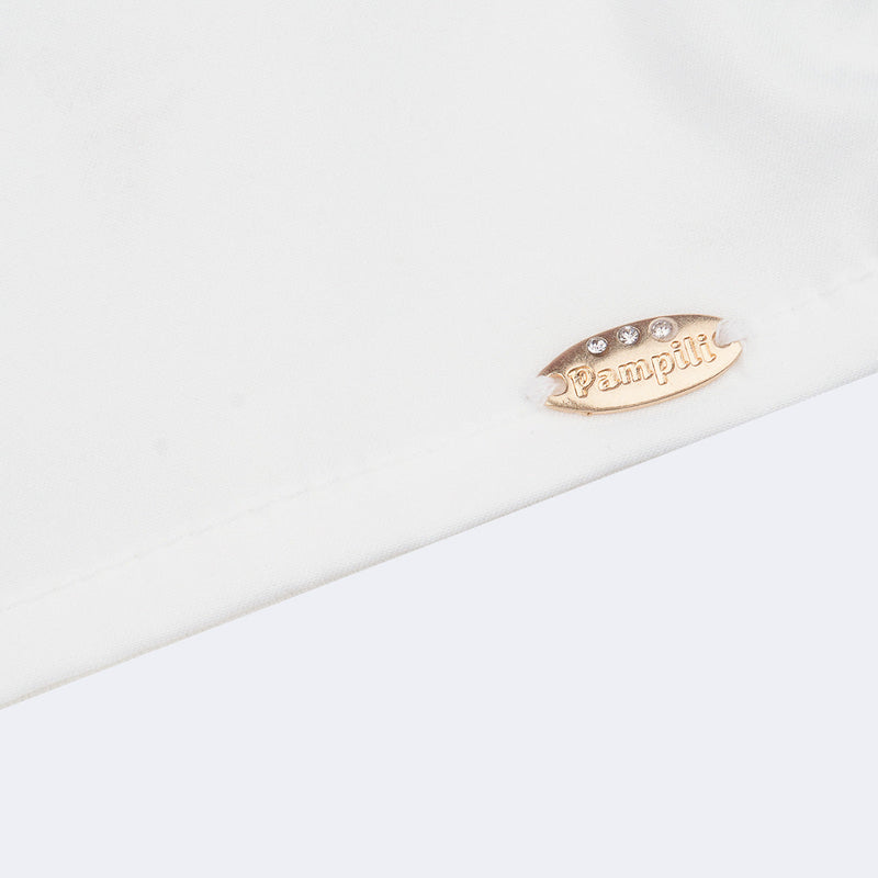 Camiseta Infantil Feminina Artsy Off White e Rosa