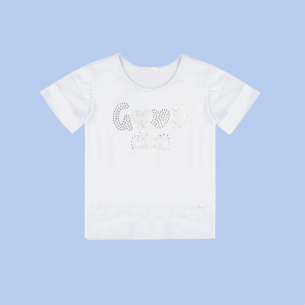 Camiseta Infantil Pampili Good Vibes Branca