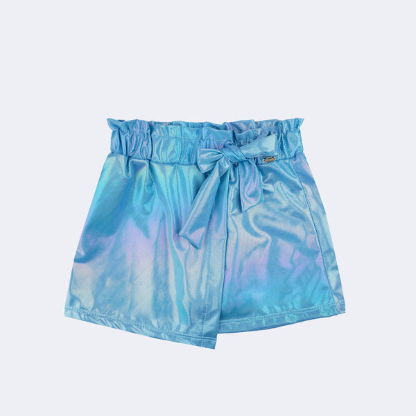 Saia Infantil Pampili com Brilho Holográfico Azul