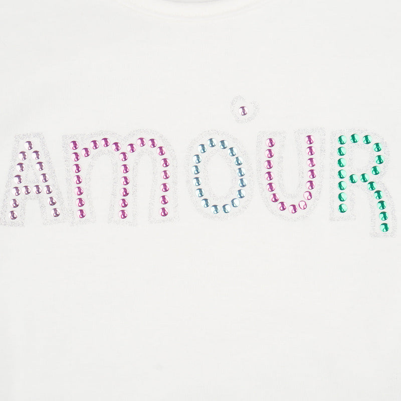 Camiseta Infantil Pampili Amour Off White