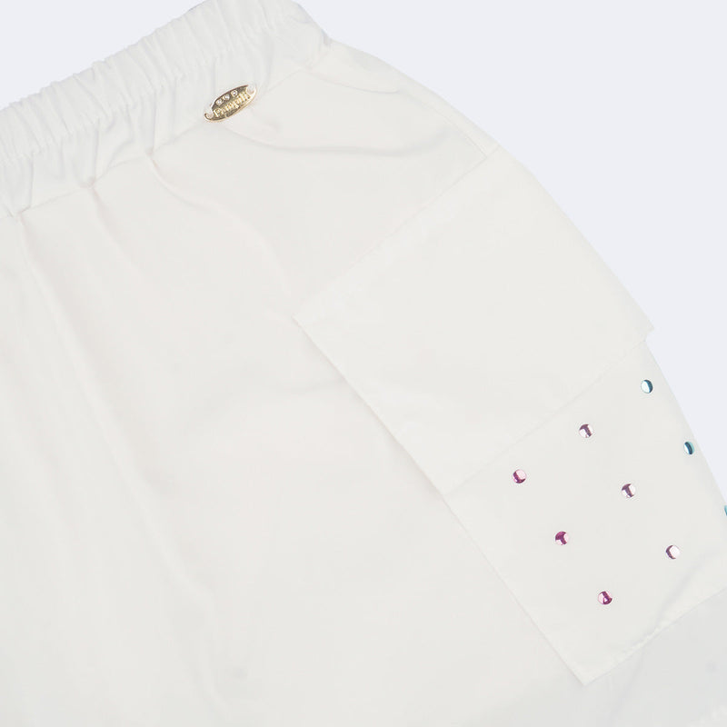 Saia Infantil Pampili Cargo com Hotfix Colorido Off White