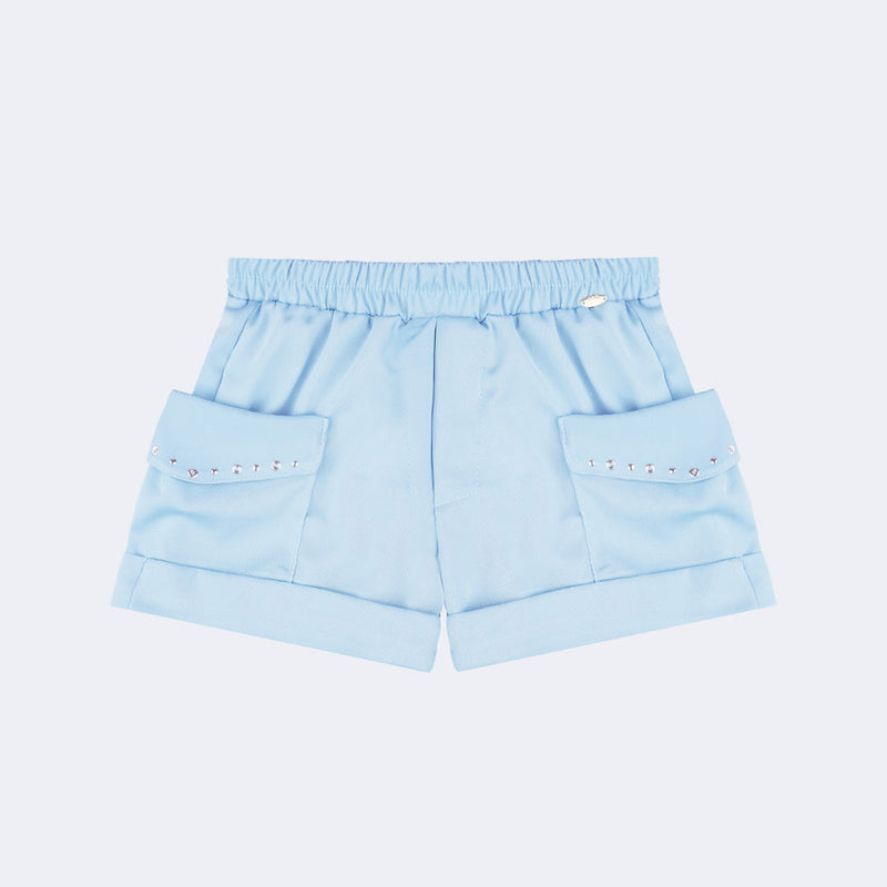 Short Infantil Pampili em Alfaiataria Azul Claro