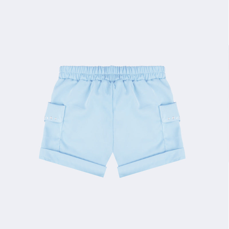 Short Infantil Pampili em Alfaiataria Azul Claro