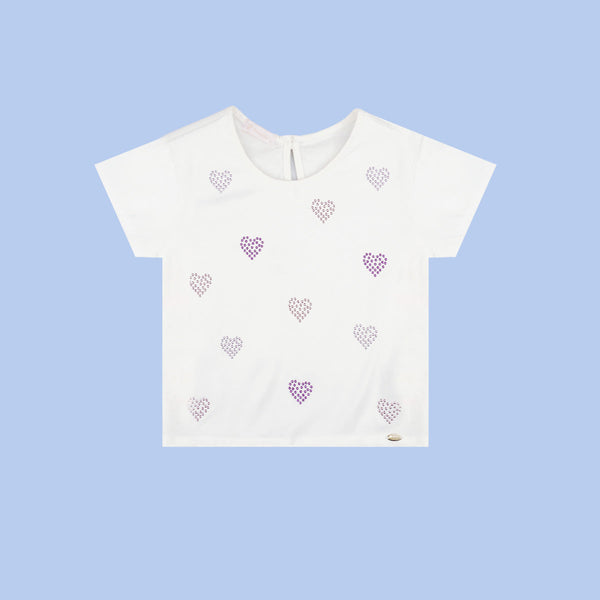 Camiseta Infantil Pampili com Mini Corações Pampili