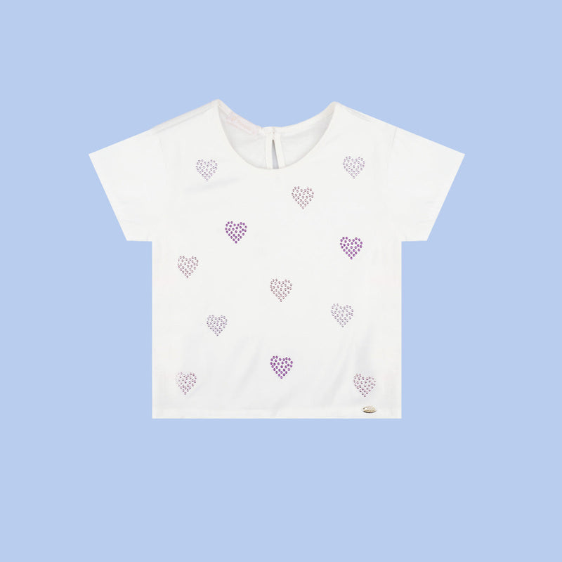 Camiseta Infantil Pampili com Mini Corações Pampili