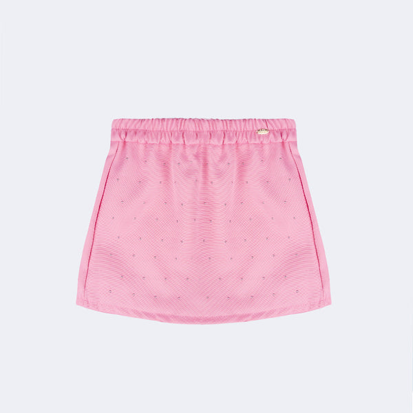 Short Saia Infantil Pampili em Alfaiataria Rosa