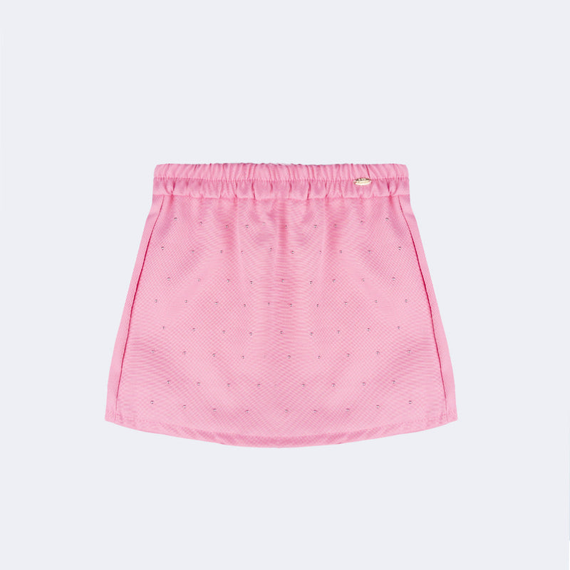 Short Saia Infantil Pampili em Alfaiataria Rosa