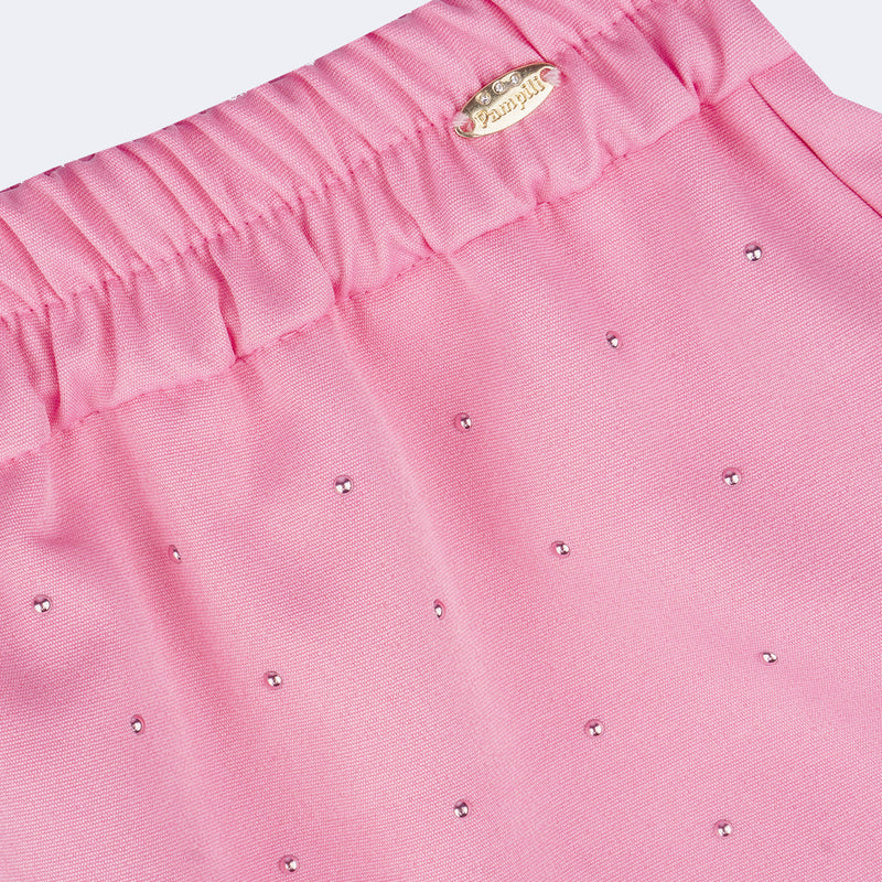 Short Saia Infantil Pampili em Alfaiataria Rosa