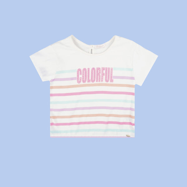 Camiseta Infantil Pampili Colorful Off White