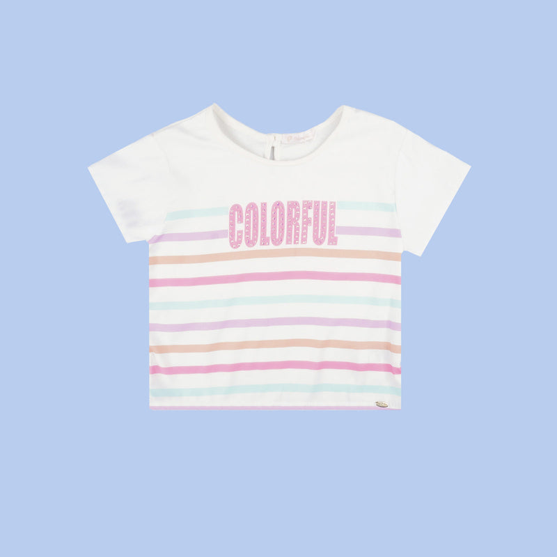 Camiseta Infantil Pampili Colorful Off White
