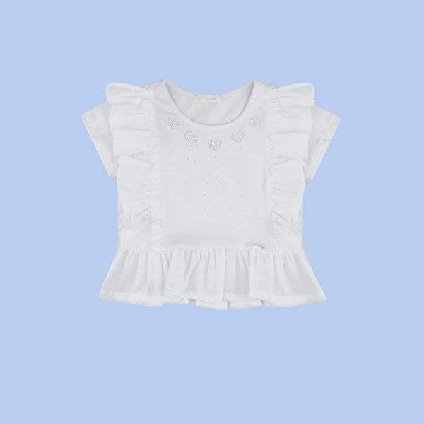 Camiseta Infantil Pampili com Babadinhos Branca