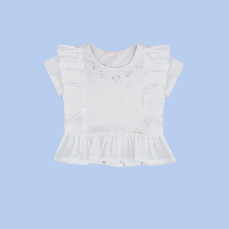 Camiseta Infantil Pampili com Babadinhos Branca