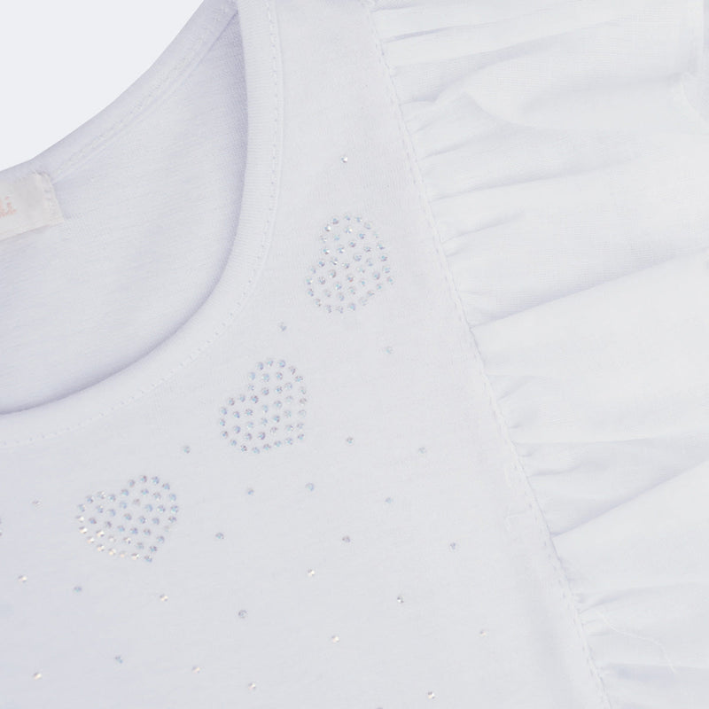 Camiseta Infantil Pampili com Babadinhos Branca