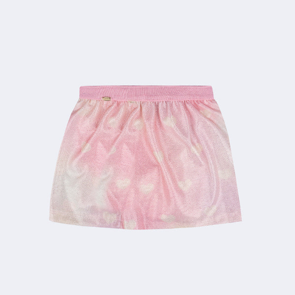 Short Saia Infantil Pampili Tie Dye Rosa