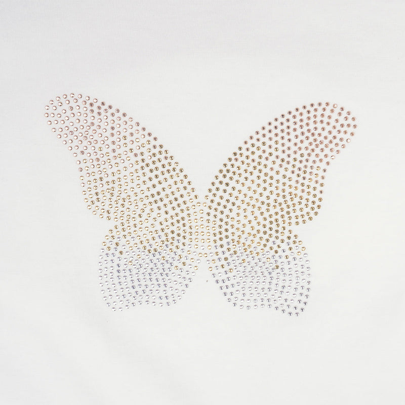Camiseta Infantil Pampili com Borboleta Off White
