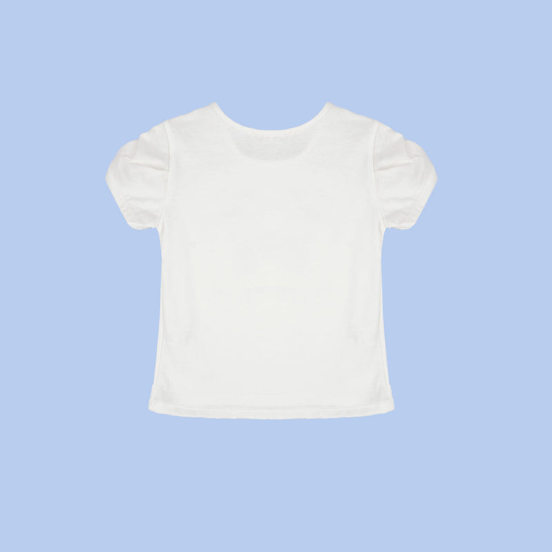 Camiseta Infantil Pampili com Borboleta Off White