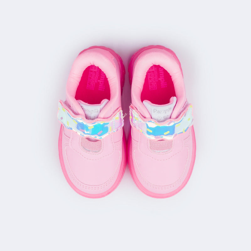 Tênis de Led Infantil Pampili XP 24 Docinho Rosa