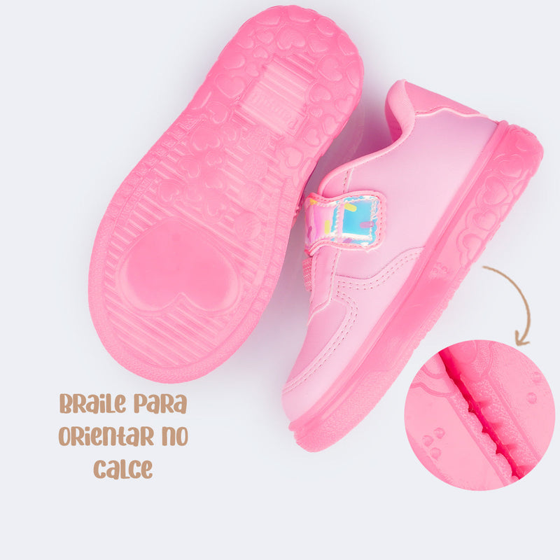 Tênis de Led Infantil Pampili XP 24 Docinho Rosa