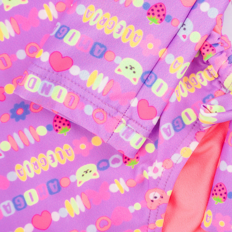 Maiô Infantil Pampili Manga Longa Candy Lilás