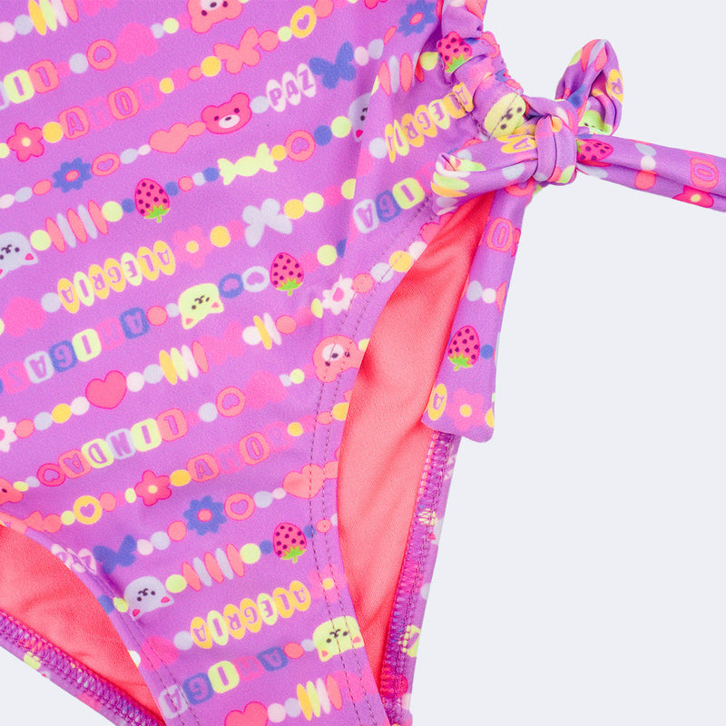 Maiô Infantil Pampili Manga Longa Candy Lilás
