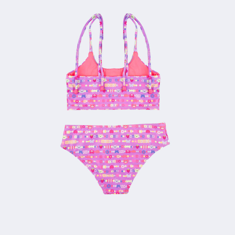 Conjunto Biquini Infantil Pampili Amarrações Candy Lilás