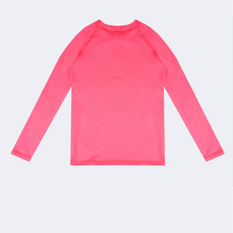 Blusa Infantil Pampili Manga Longa com Proteção UV Rosa Neon