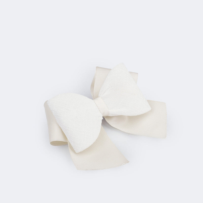 Presilha Bico de Pato Pampili Laço Grande Off White