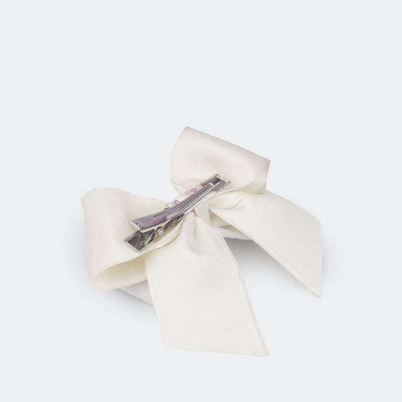 Presilha Bico de Pato Pampili Laço Grande Off White