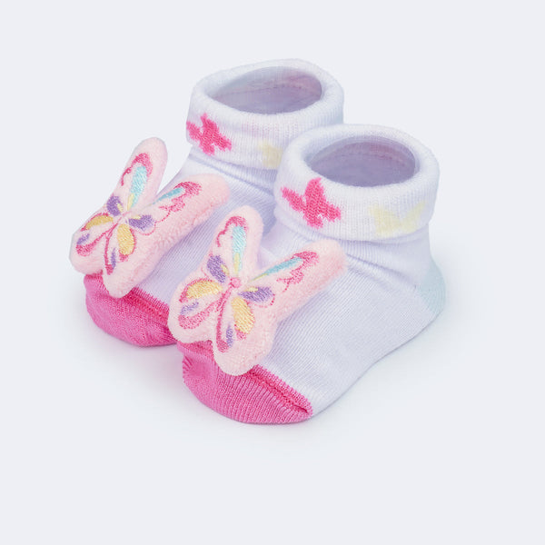 Meia Sapatinho de Bebê Borboleta