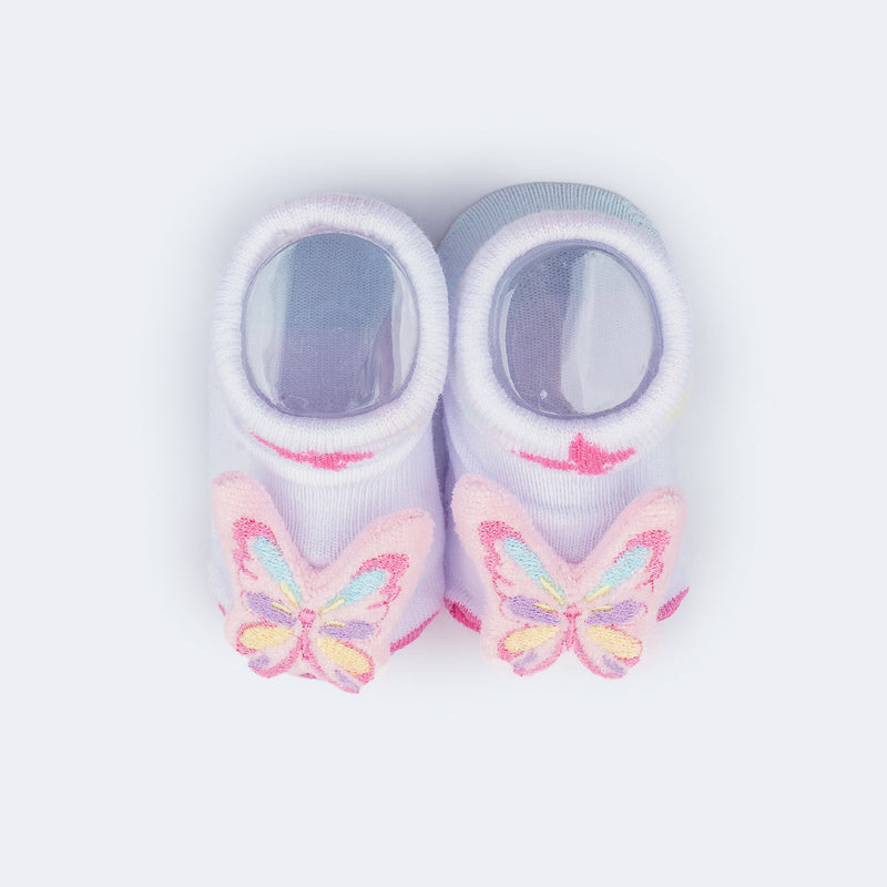 Meia Sapatinho de Bebê Borboleta