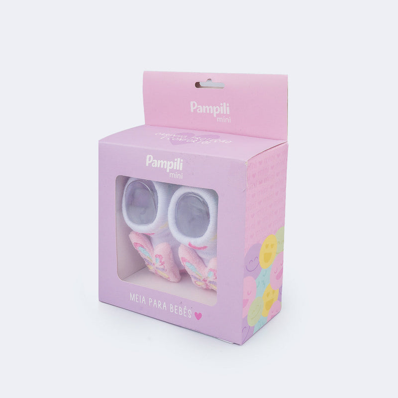Meia Sapatinho de Bebê Borboleta