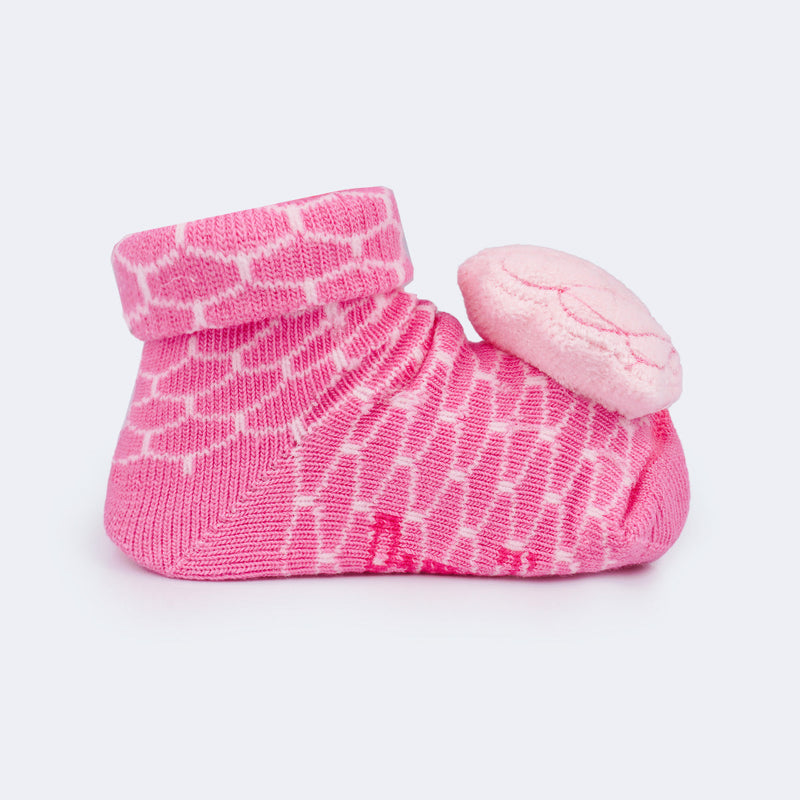 Meia Sapatinho de Bebê Sereia Rosa